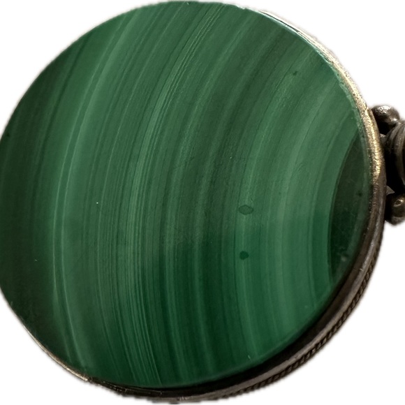 Vintage 925 Silver Malachite Bracelet Native - Picture 15 of 15